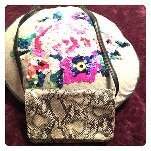 Shoulder/crossbody bag/clutch-Snakeskin pattern
